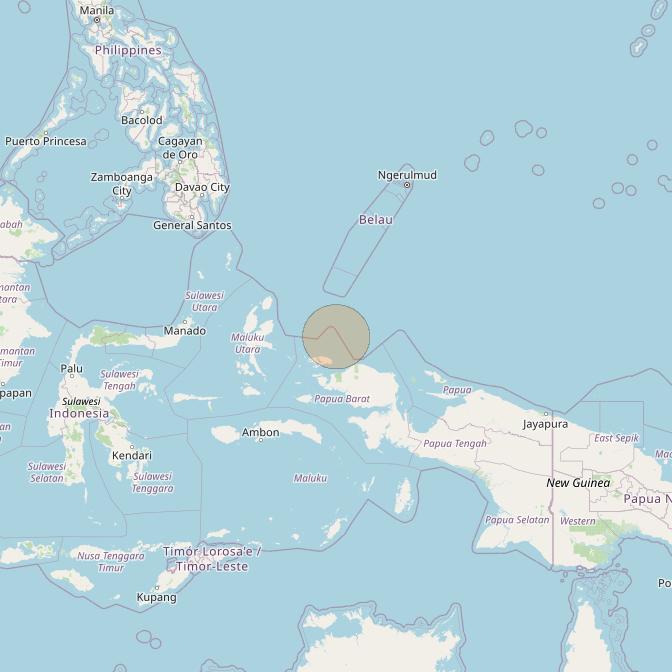 Nusantara Tiga at 146&deg; E downlink Ka-band S029 User Spot beam coverage map