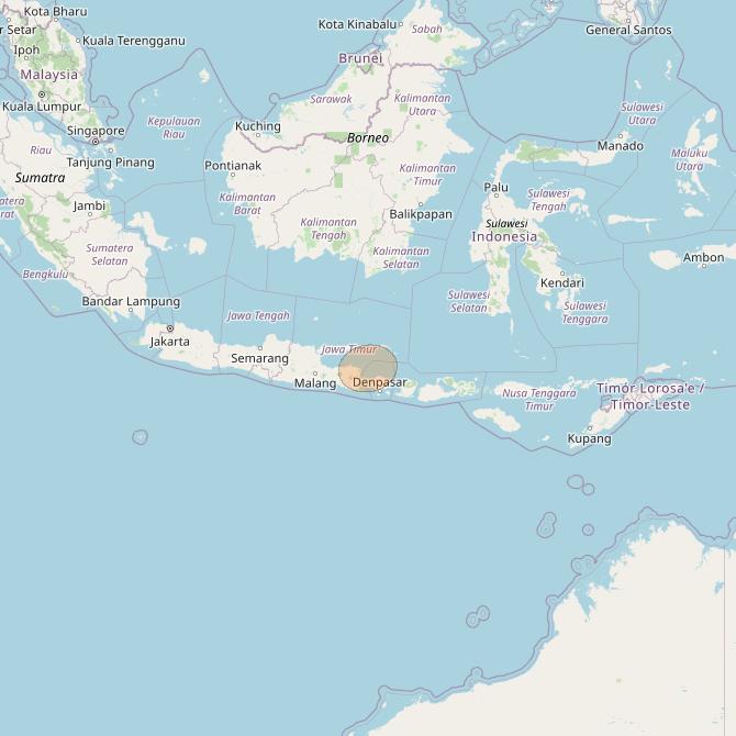 Nusantara Tiga at 146&deg; E downlink Ka-band S031 User Spot beam coverage map