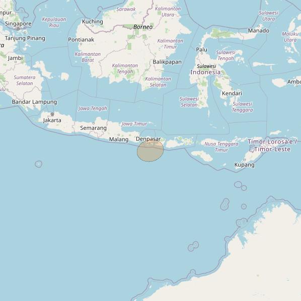 Nusantara Tiga at 146&deg; E downlink Ka-band S032 User Spot beam coverage map
