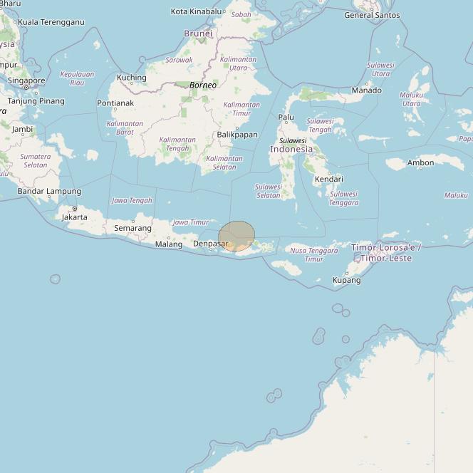 Nusantara Tiga at 146&deg; E downlink Ka-band S033 User Spot beam coverage map