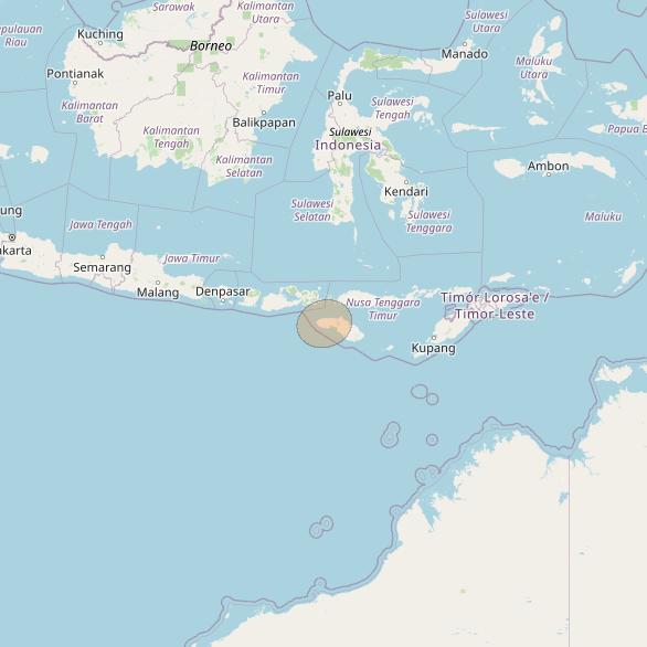 Nusantara Tiga at 146&deg; E downlink Ka-band S036 User Spot beam coverage map