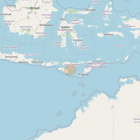Nusantara Tiga at 146&deg; E downlink Ka-band S038 User Spot beam coverage map