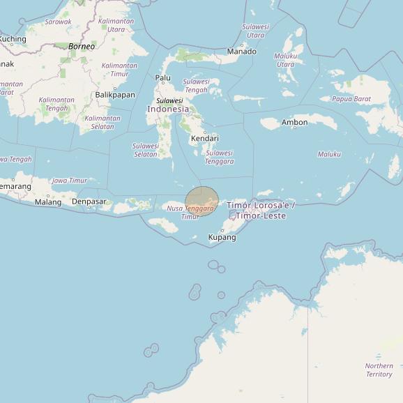 Nusantara Tiga at 146&deg; E downlink Ka-band S039 User Spot beam coverage map