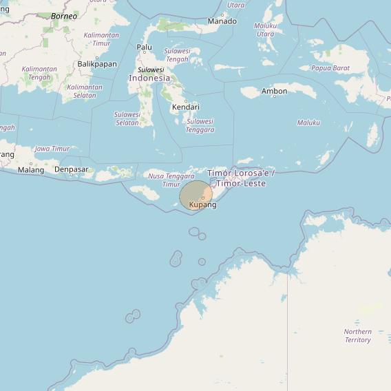 Nusantara Tiga at 146&deg; E downlink Ka-band S040 User Spot beam coverage map