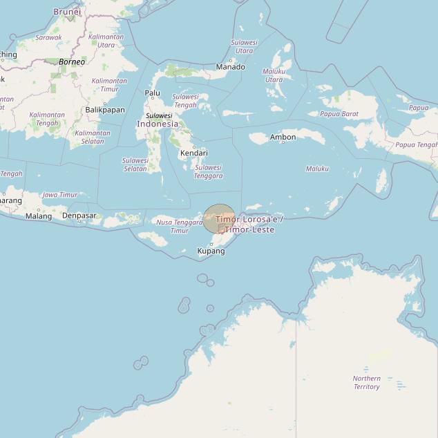 Nusantara Tiga at 146&deg; E downlink Ka-band S041 User Spot beam coverage map