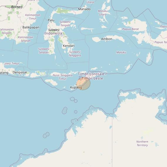 Nusantara Tiga at 146&deg; E downlink Ka-band S042 User Spot beam coverage map