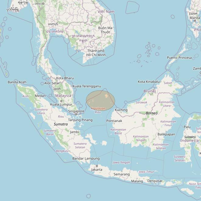Nusantara Tiga at 146&deg; E downlink Ka-band S044 User Spot beam coverage map
