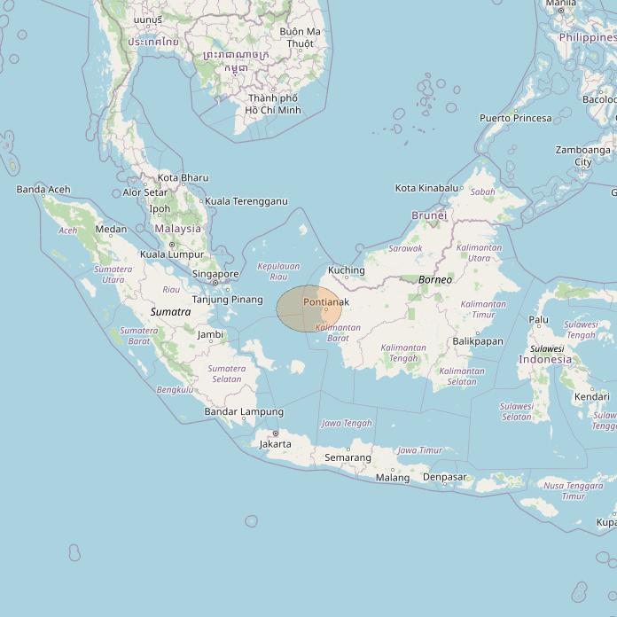 Nusantara Tiga at 146&deg; E downlink Ka-band S045 User Spot beam coverage map
