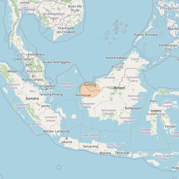 Nusantara Tiga at 146&deg; E downlink Ka-band S047 User Spot beam coverage map