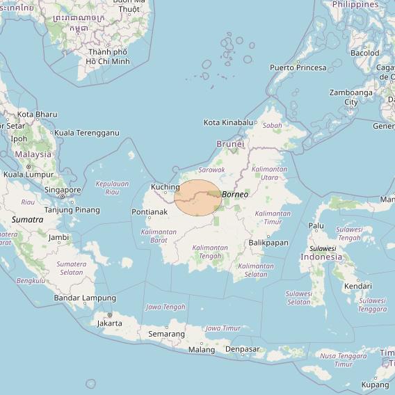 Nusantara Tiga at 146&deg; E downlink Ka-band S050 User Spot beam coverage map