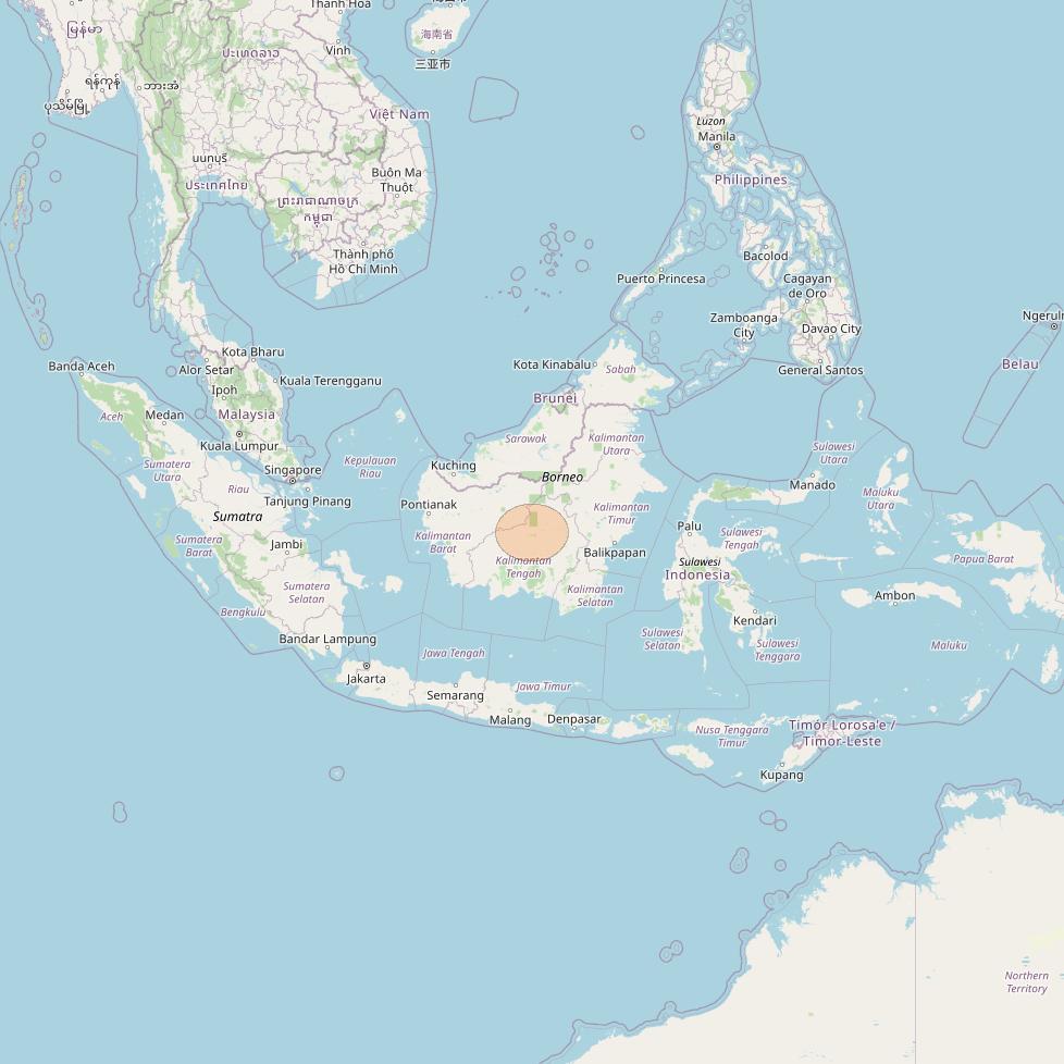 Nusantara Tiga at 146&deg; E downlink Ka-band S051 User Spot beam coverage map