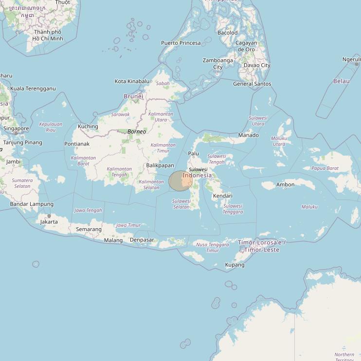Nusantara Tiga at 146&deg; E downlink Ka-band S059 User Spot beam coverage map