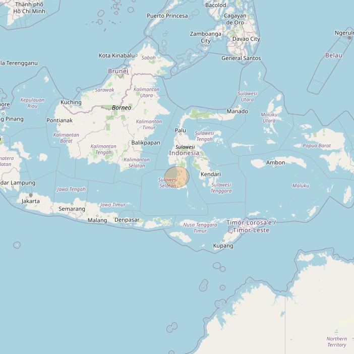 Nusantara Tiga at 146&deg; E downlink Ka-band S060 User Spot beam coverage map