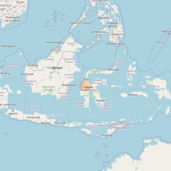 Nusantara Tiga at 146&deg; E downlink Ka-band S063 User Spot beam coverage map