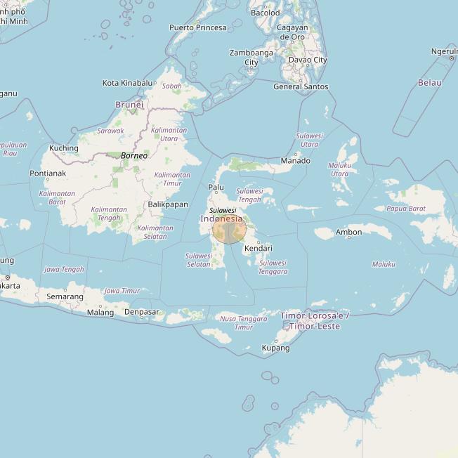 Nusantara Tiga at 146&deg; E downlink Ka-band S064 User Spot beam coverage map