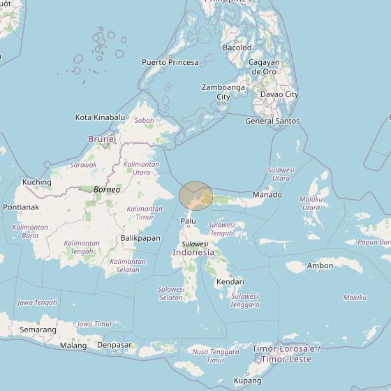 Nusantara Tiga at 146&deg; E downlink Ka-band S066 User Spot beam coverage map