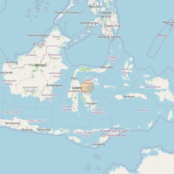 Nusantara Tiga at 146&deg; E downlink Ka-band S067 User Spot beam coverage map
