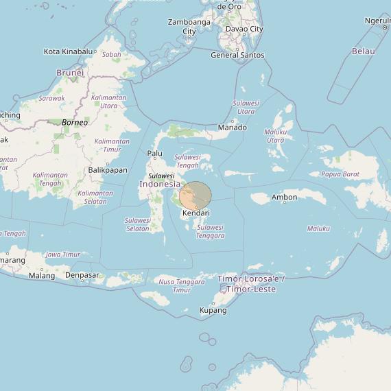 Nusantara Tiga at 146&deg; E downlink Ka-band S068 User Spot beam coverage map