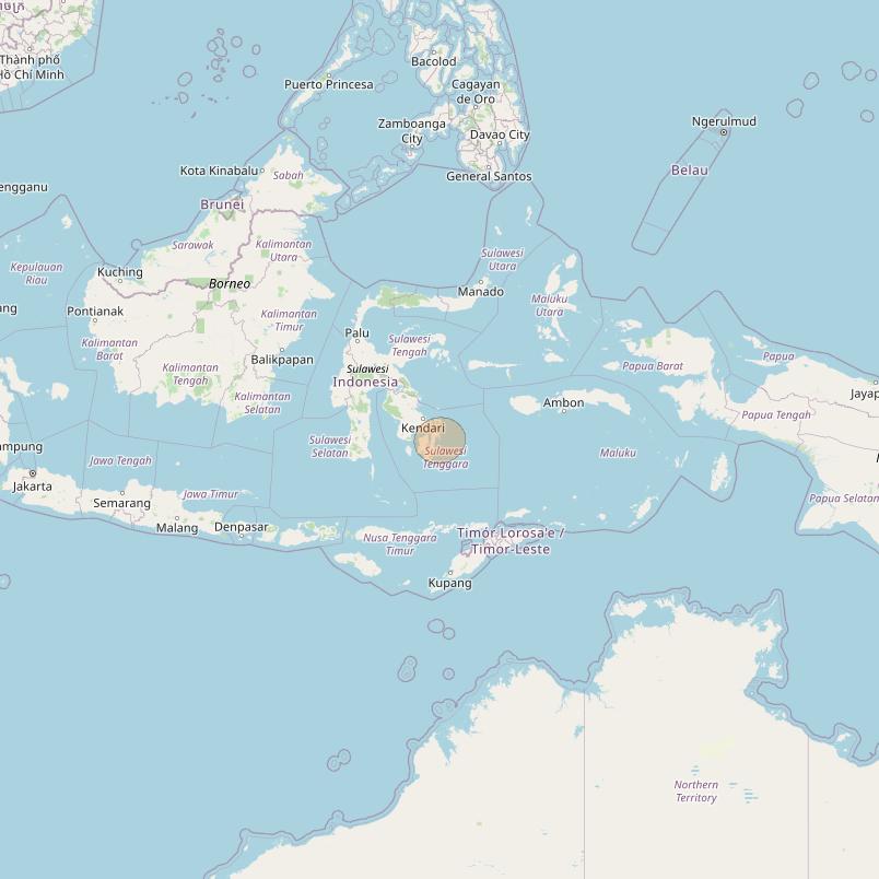 Nusantara Tiga at 146&deg; E downlink Ka-band S069 User Spot beam coverage map