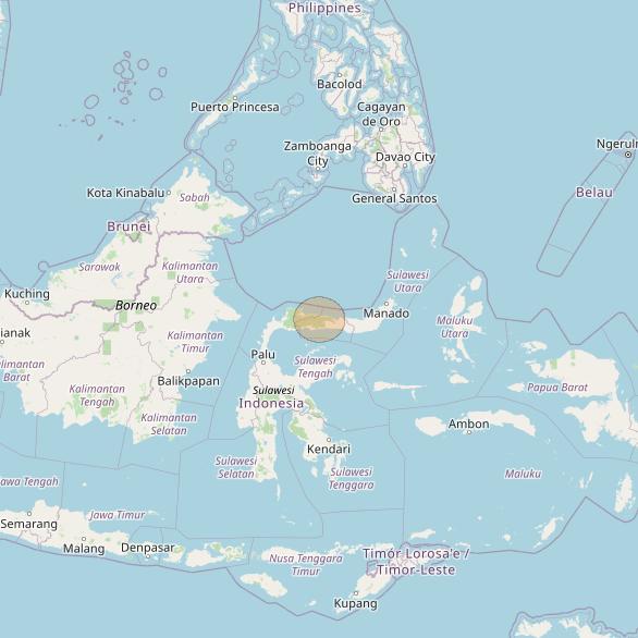 Nusantara Tiga at 146&deg; E downlink Ka-band S070 User Spot beam coverage map