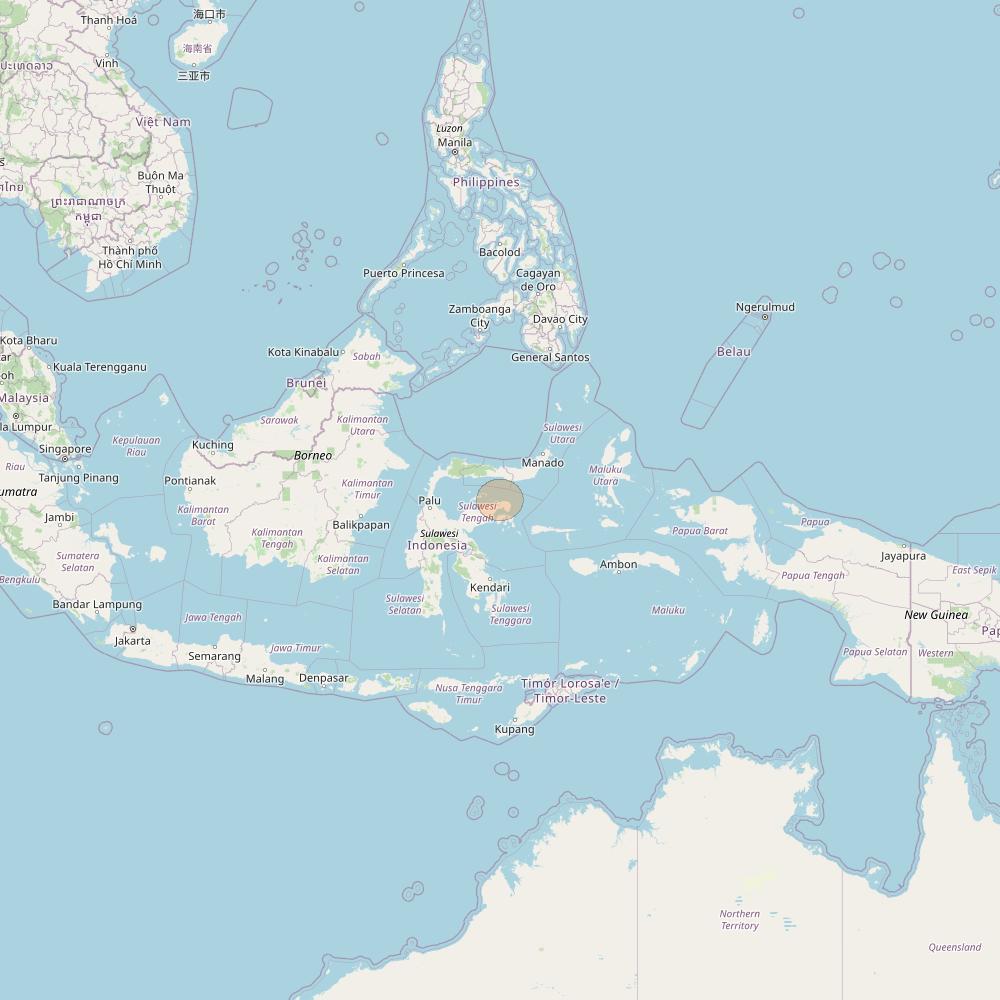 Nusantara Tiga at 146&deg; E downlink Ka-band S071 User Spot beam coverage map