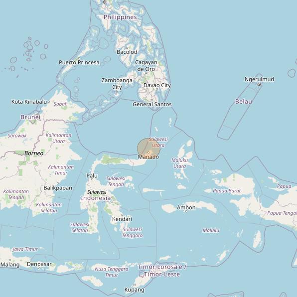 Nusantara Tiga at 146&deg; E downlink Ka-band S074 User Spot beam coverage map