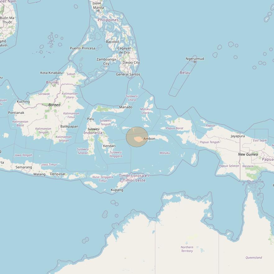 Nusantara Tiga at 146&deg; E downlink Ka-band S076 User Spot beam coverage map