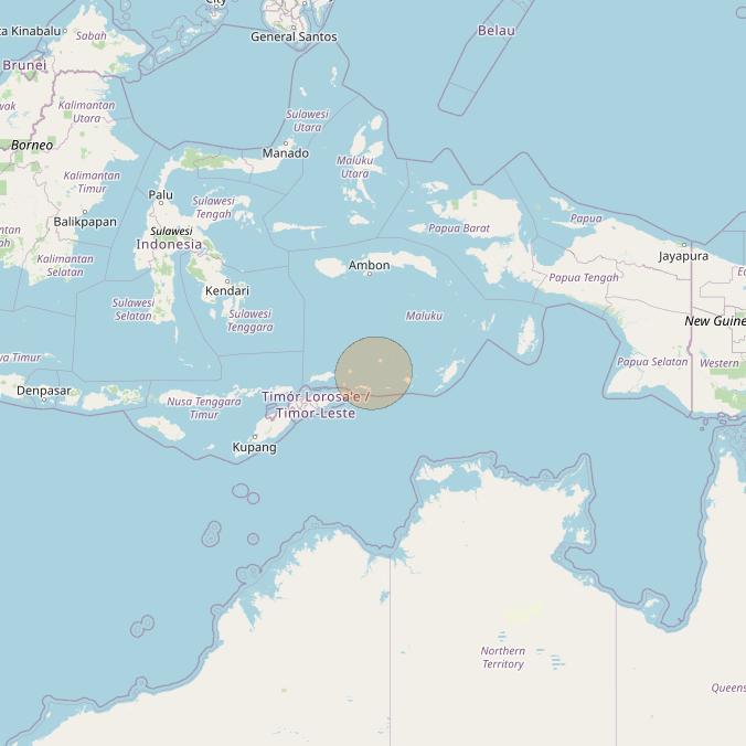 Nusantara Tiga at 146&deg; E downlink Ka-band S077 User Spot beam coverage map