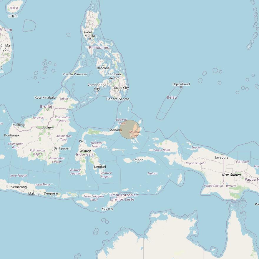 Nusantara Tiga at 146&deg; E downlink Ka-band S079 User Spot beam coverage map