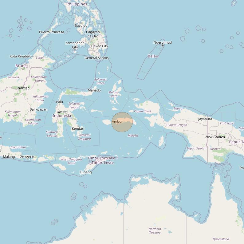 Nusantara Tiga at 146&deg; E downlink Ka-band S081 User Spot beam coverage map