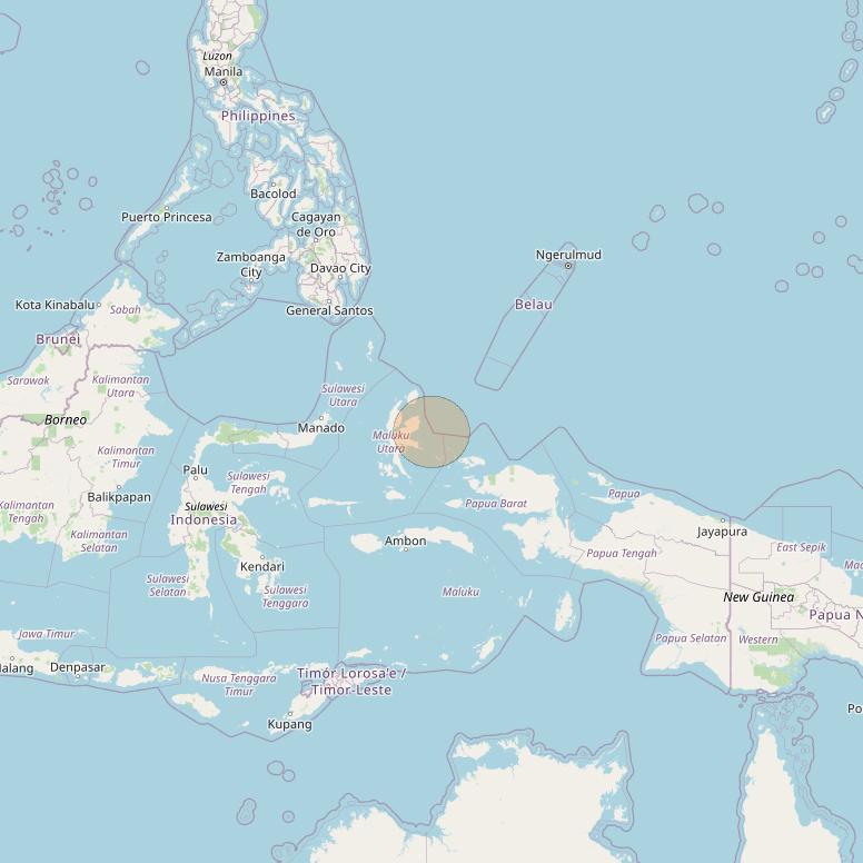 Nusantara Tiga at 146&deg; E downlink Ka-band S084 User Spot beam coverage map