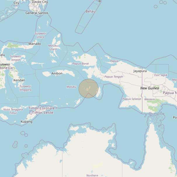 Nusantara Tiga at 146&deg; E downlink Ka-band S087 User Spot beam coverage map