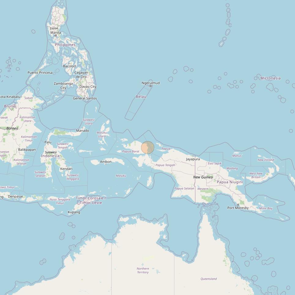 Nusantara Tiga at 146&deg; E downlink Ka-band S089 User Spot beam coverage map