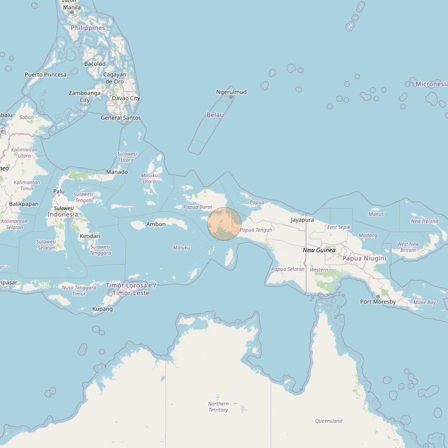 Nusantara Tiga at 146&deg; E downlink Ka-band S090 User Spot beam coverage map