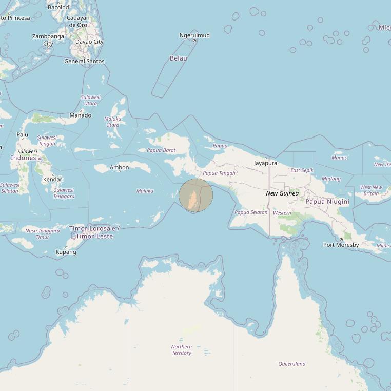 Nusantara Tiga at 146&deg; E downlink Ka-band S091 User Spot beam coverage map