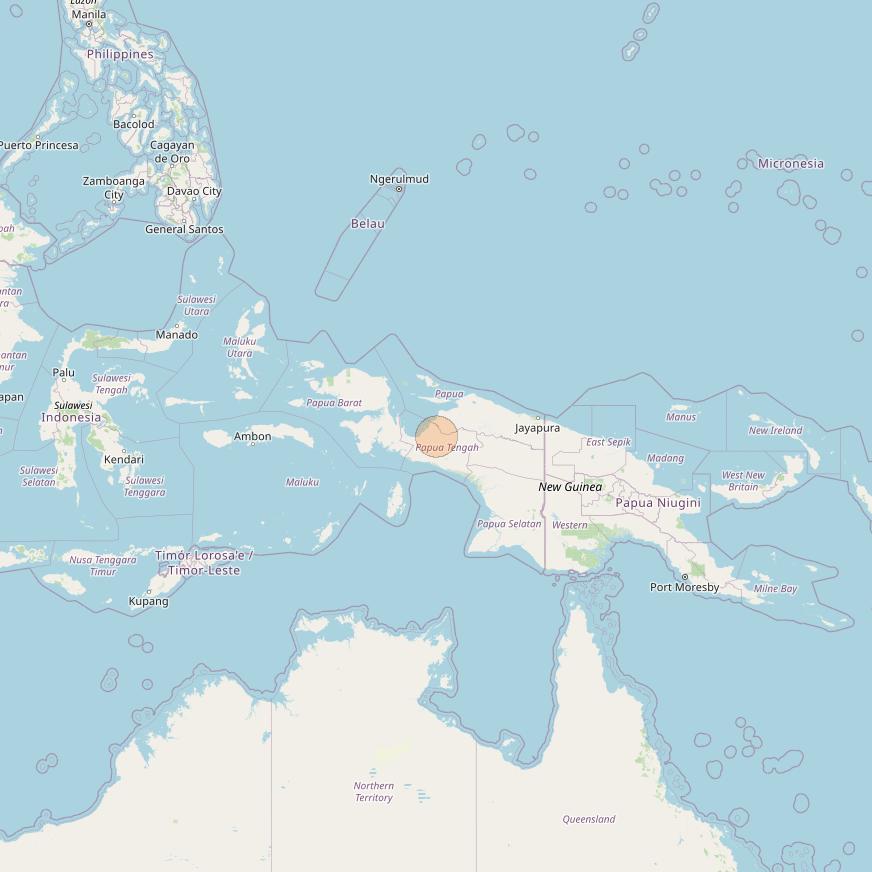 Nusantara Tiga at 146&deg; E downlink Ka-band S093 User Spot beam coverage map
