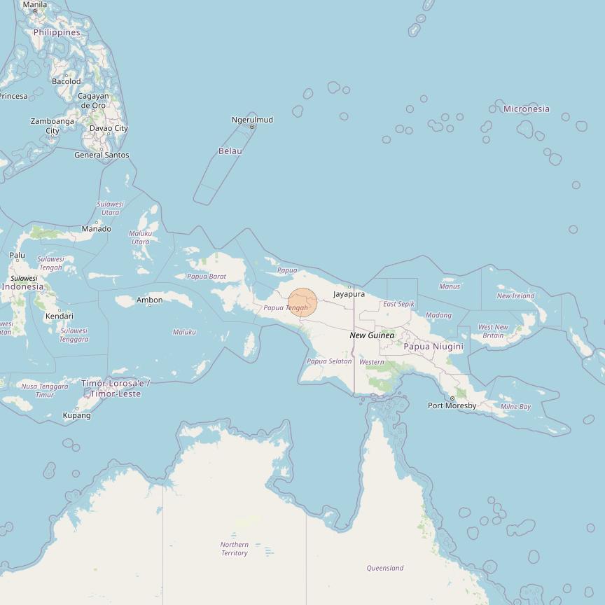 Nusantara Tiga at 146&deg; E downlink Ka-band S096 User Spot beam coverage map