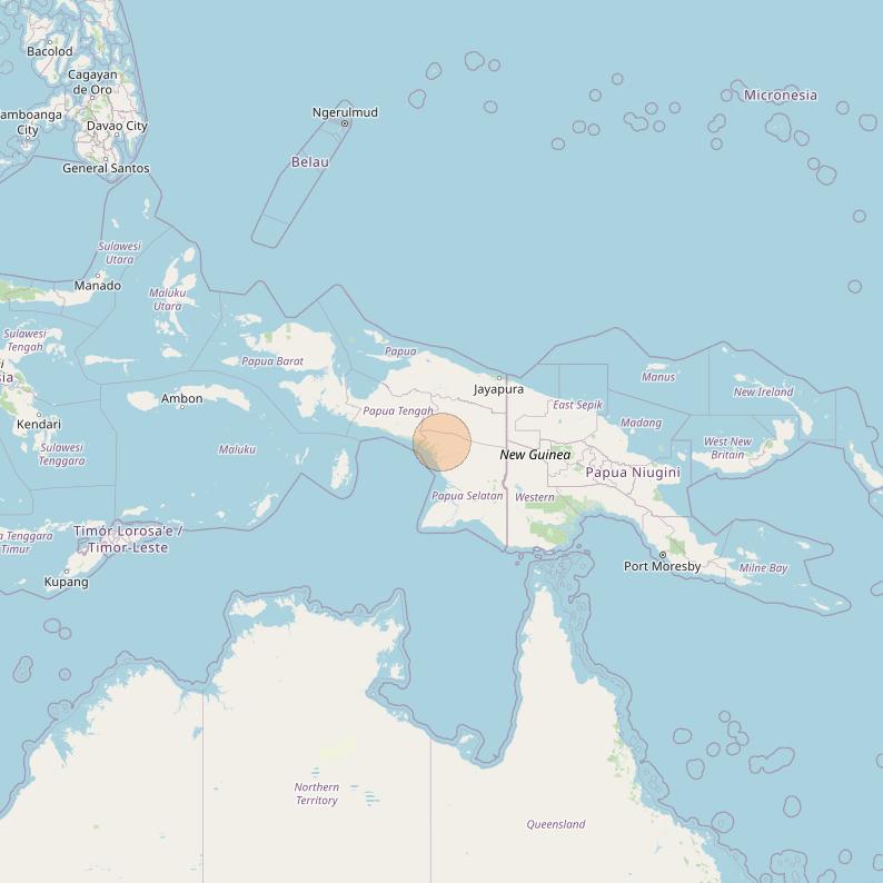 Nusantara Tiga at 146&deg; E downlink Ka-band S097 User Spot beam coverage map
