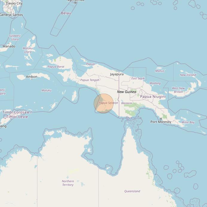 Nusantara Tiga at 146&deg; E downlink Ka-band S098 User Spot beam coverage map