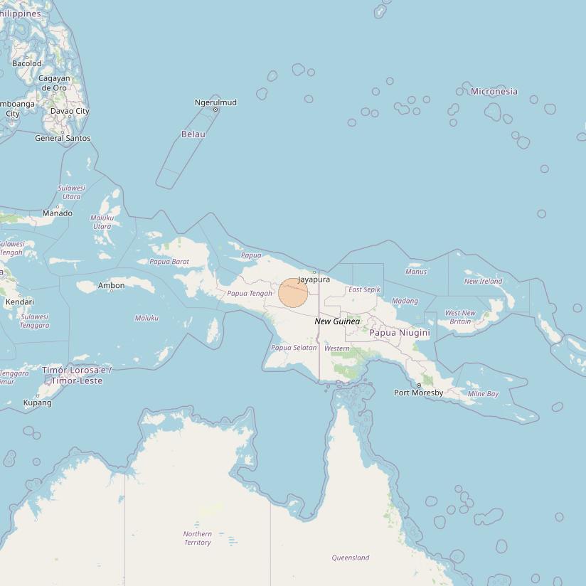 Nusantara Tiga at 146&deg; E downlink Ka-band S100 User Spot beam coverage map