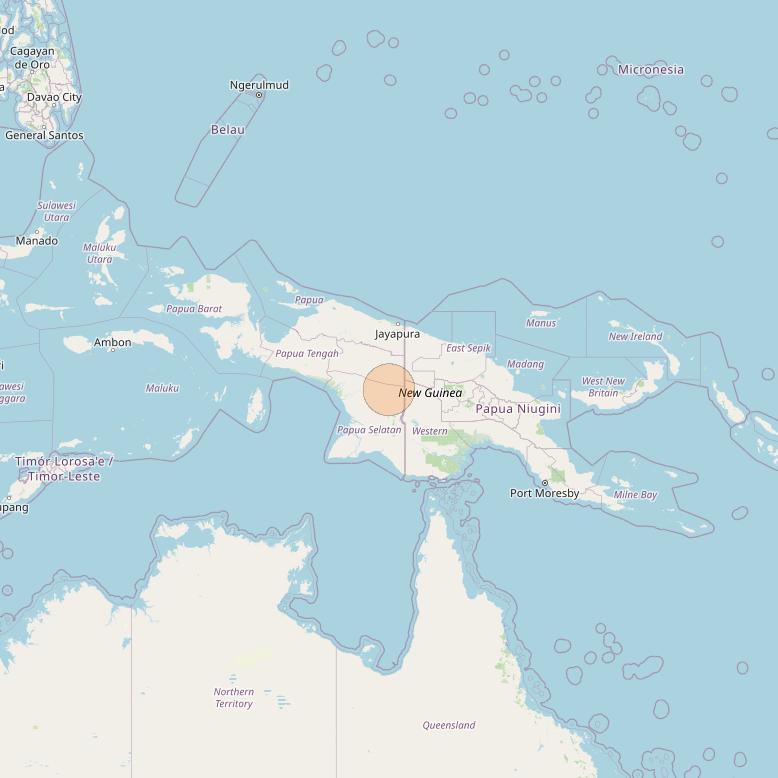 Nusantara Tiga at 146&deg; E downlink Ka-band S101 User Spot beam coverage map