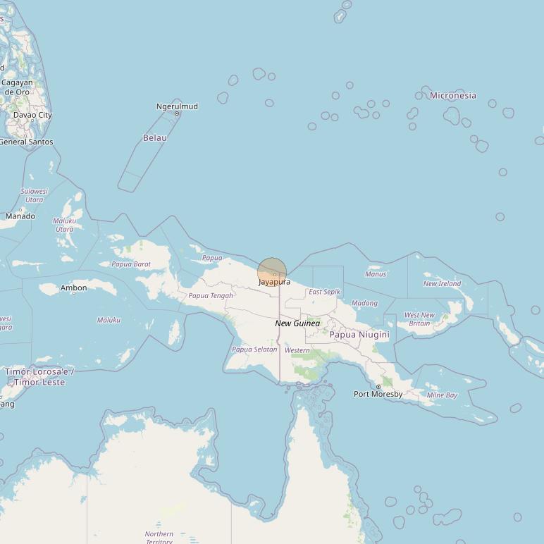 Nusantara Tiga at 146&deg; E downlink Ka-band S103 User Spot beam coverage map