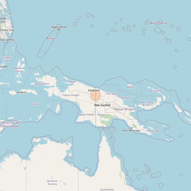 Nusantara Tiga at 146&deg; E downlink Ka-band S104 User Spot beam coverage map