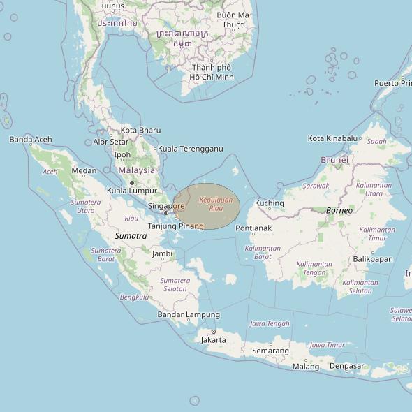 Nusantara Tiga at 146&deg; E downlink Ka-band S107 User Spot beam coverage map