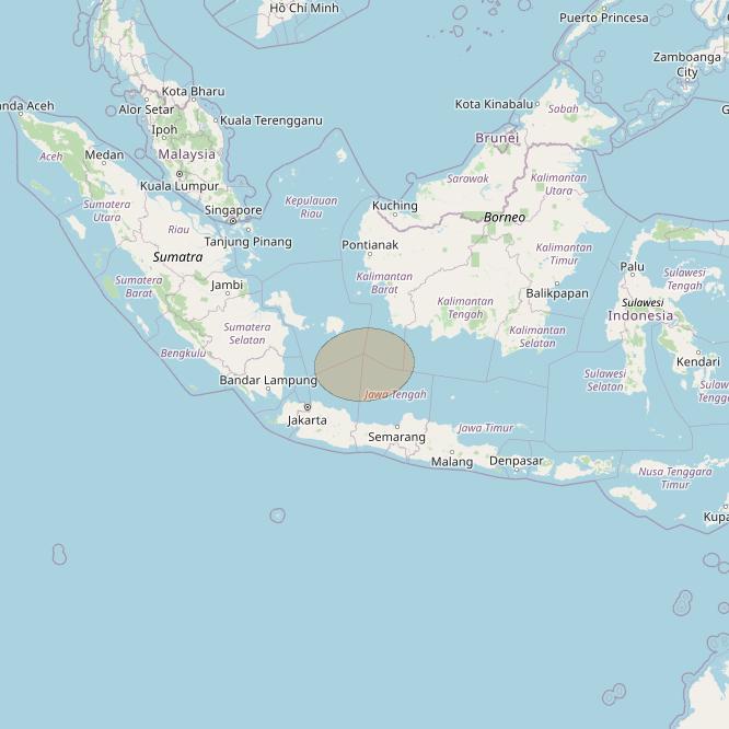 Nusantara Tiga at 146&deg; E downlink Ka-band S108 User Spot beam coverage map