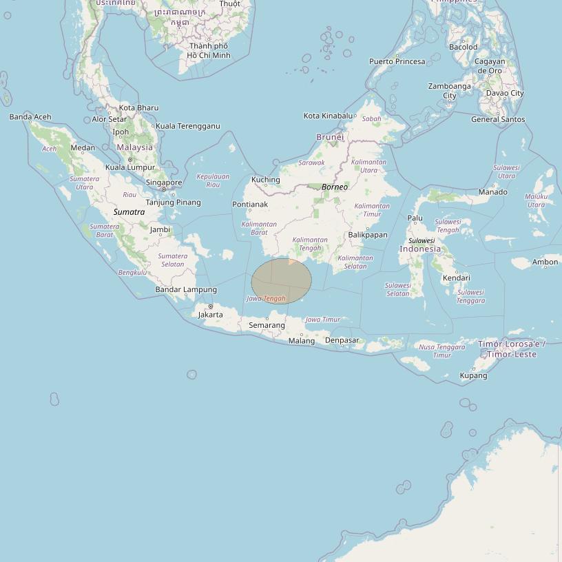 Nusantara Tiga at 146&deg; E downlink Ka-band S109 User Spot beam coverage map