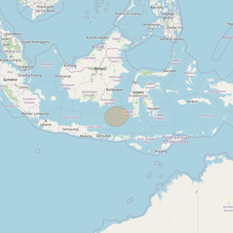 Nusantara Tiga at 146&deg; E downlink Ka-band S110 User Spot beam coverage map