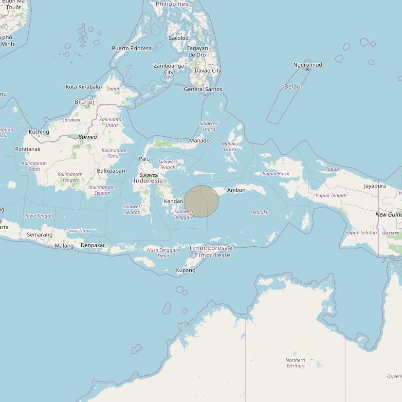 Nusantara Tiga at 146&deg; E downlink Ka-band S112 User Spot beam coverage map