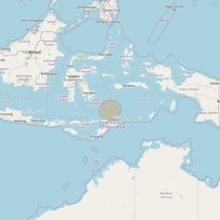 Nusantara Tiga at 146&deg; E downlink Ka-band S113 User Spot beam coverage map