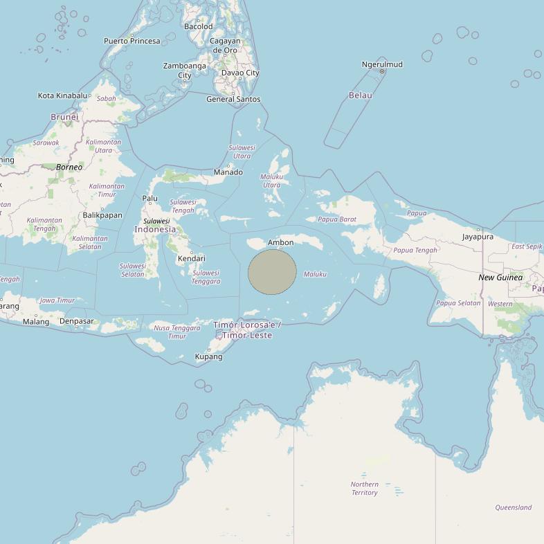 Nusantara Tiga at 146&deg; E downlink Ka-band S114 User Spot beam coverage map
